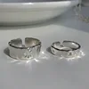 1pair Y2K Star Couple Rings Unisex Punk Sliver Zircon Star Open Ring Women Men Wide Retro Figner Rings Lovers Gifts Jewelry 5