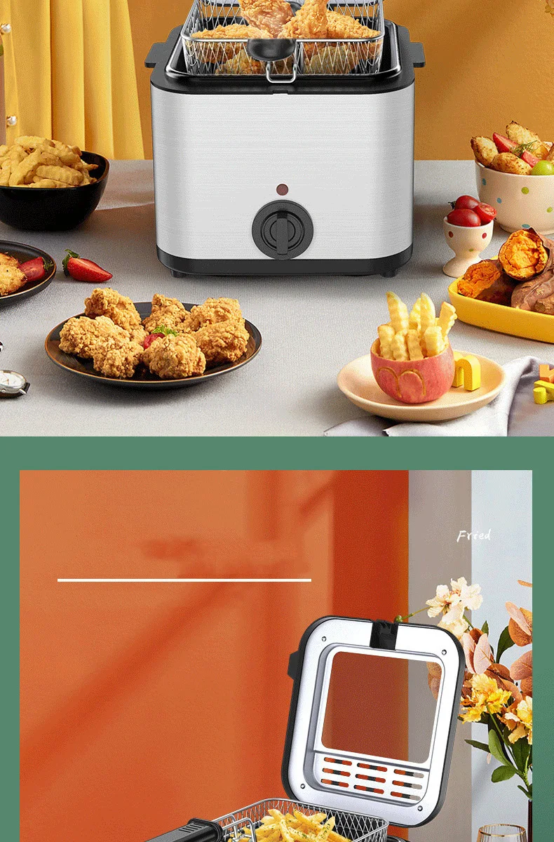 Description Picture 4 of itemElectric Fryer 1PC Large Capacity Home Chicken Fillet French Fries Fryer All-in-One Deep Fryer Kitchen Appliances