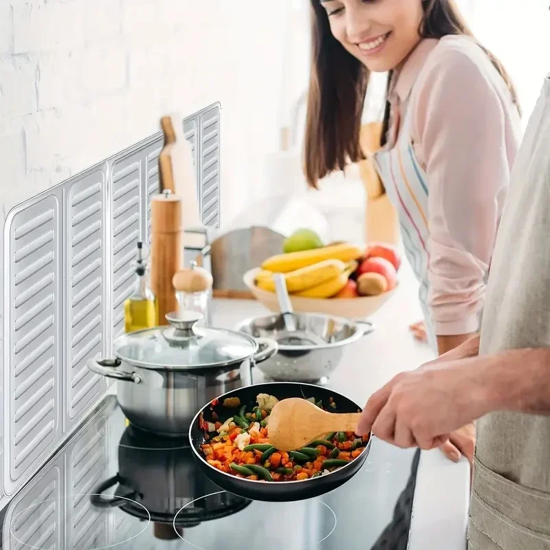 Kitchen Gas Stove Baffle Plate Portable Frying Pan Oil Splash Protection Aluminum Foldable Screen Household Kitchen Accessories
