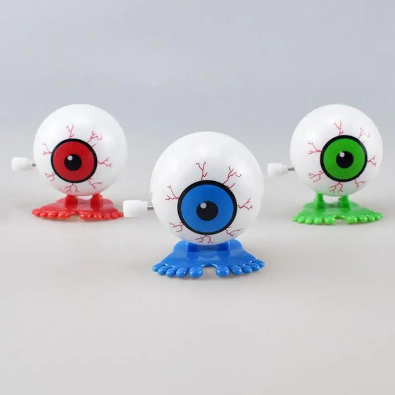 1pc Eyeball Shape Clockwork Toy with Chain Novelty String Up Jumping Walking Eyeball Toys Children Christmas Gifts