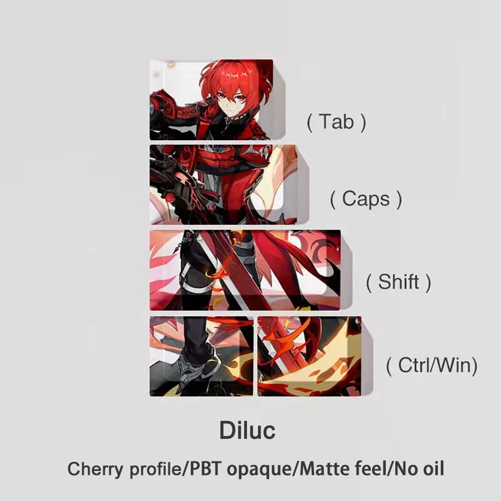 Cherry Perfil Keycaps, UTAO, YAE-MIKO, Teclado Mecânico XIAO, 5 Pcs