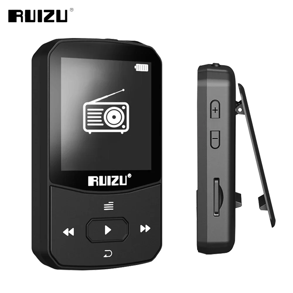 

RUIZU X52 Sports Bluetooth MP3 Player With Clip 8GB 16GB Mini Music Video Player Support FM Recorder Pedometer E-book TF SD Card