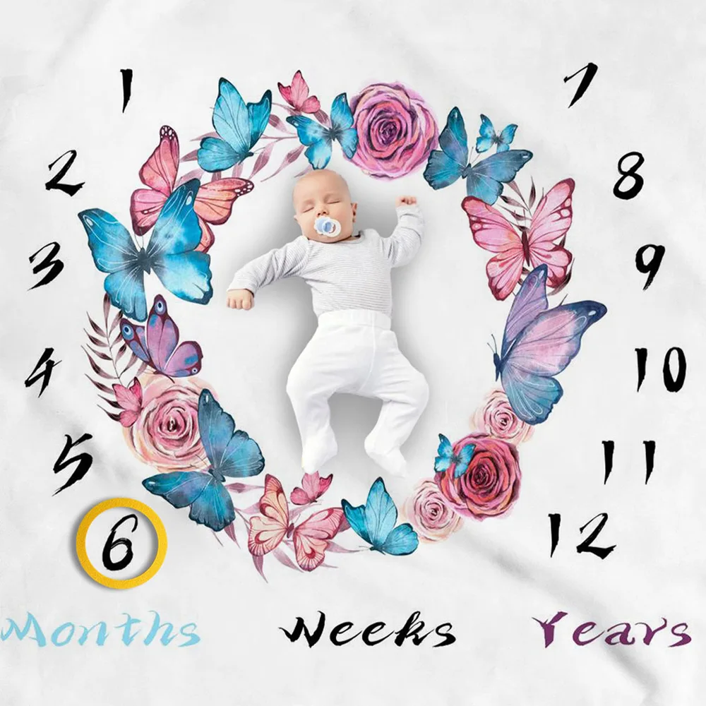 Tapestry Decorations Baby Photography Blanket Props Baby Milestone Anniversary Tapestry Receving Background Monthly Blanket For Shooting Photos