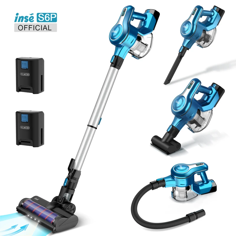Cordless Vacuum Cleaner With 2 Batteries Rechargeable Stick Vacuum