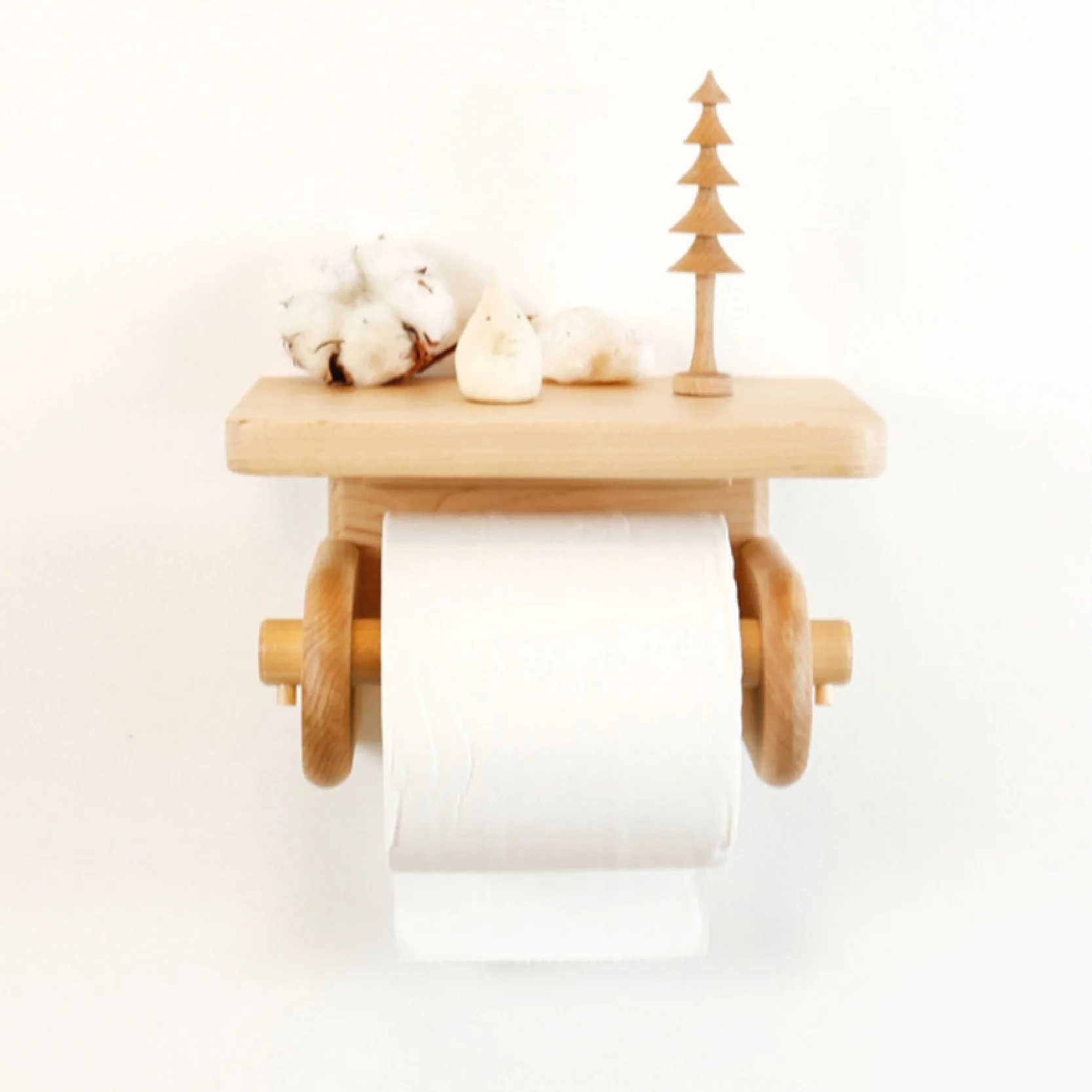

Square Toilet Bathroom Paper Holder Solid Wooden Roll Tube Creative Simple Vintage Handicraft Mount Storage Shelf Roller Papers