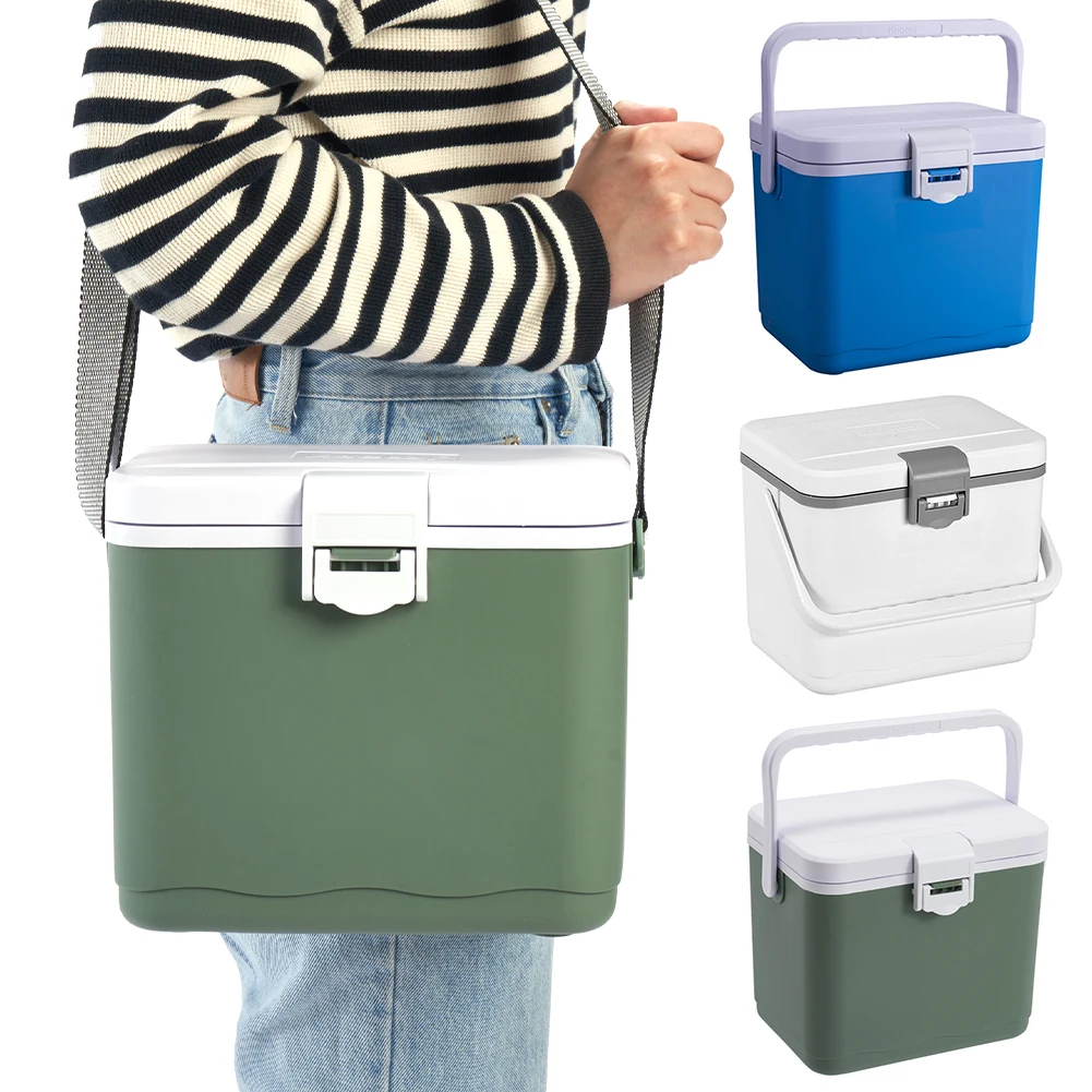 Cooler Box Portable Camping Refrigerator Incubator 4.5/5L Large Capacity Car Ice Bucket Heat Preservation Camping BBQ Equipment