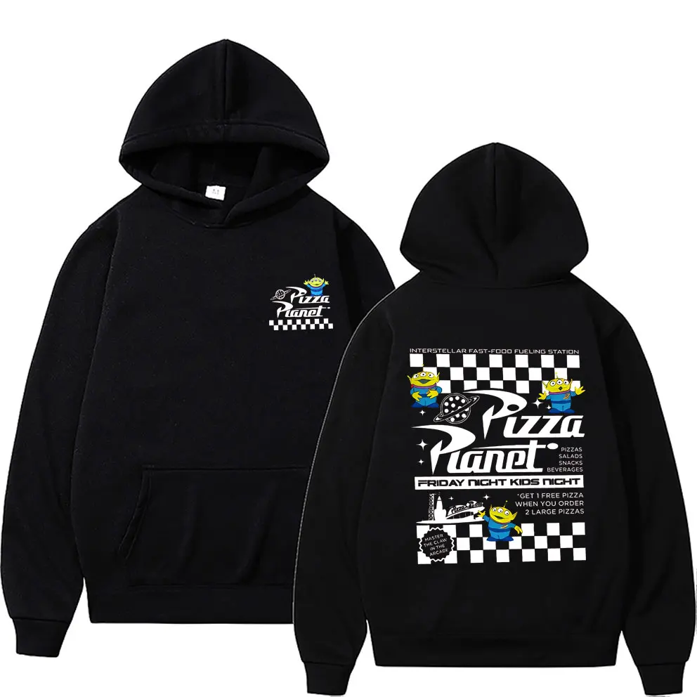 

Pizza Planet Graphic Print Hoodie Men Women's Fashion Causal Oversized Hooded Tracksuit Male High Quality Fleece Cotton Hoodies