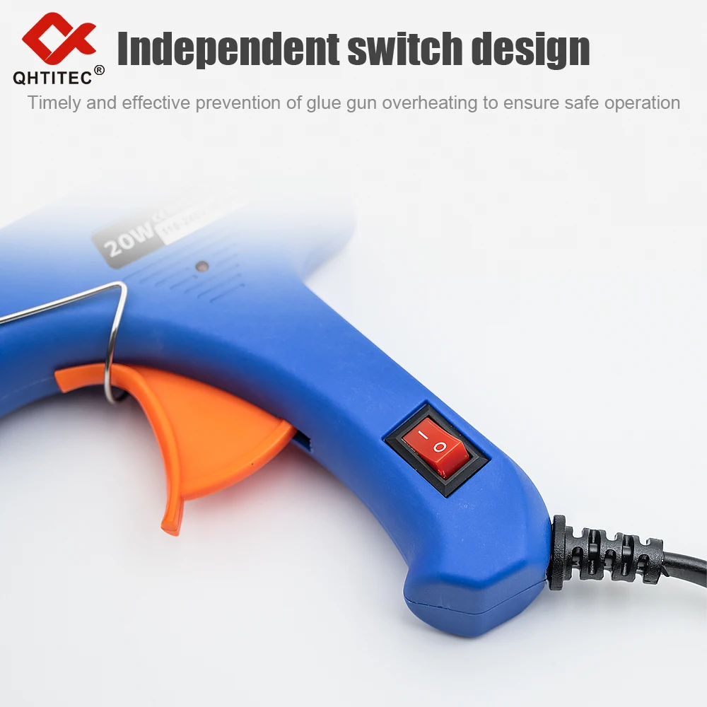 JCD 20W Hot Melt Glue Gun DIY Mini Household Industrial Guns Heat Temperature Electric Repair Tool with 20Pcs 7mm Glue Sticks 4