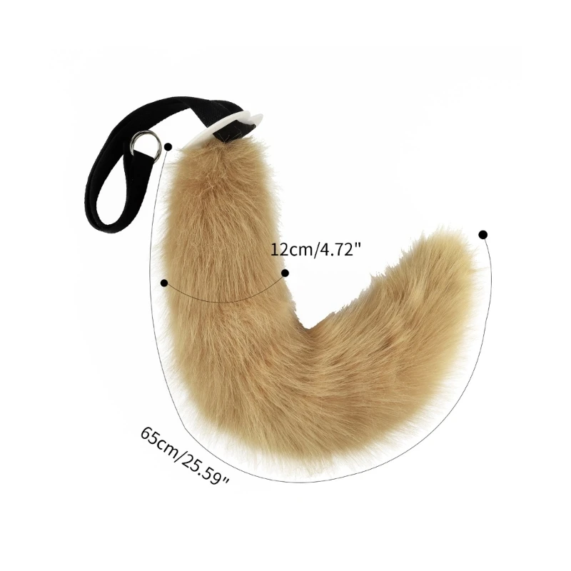 Dog Ears Headband and Faux Fur Tail for Halloween Cosplay Party Costume Accessories Props Plush Dog Ears Tail Set Dropshipping images - 6