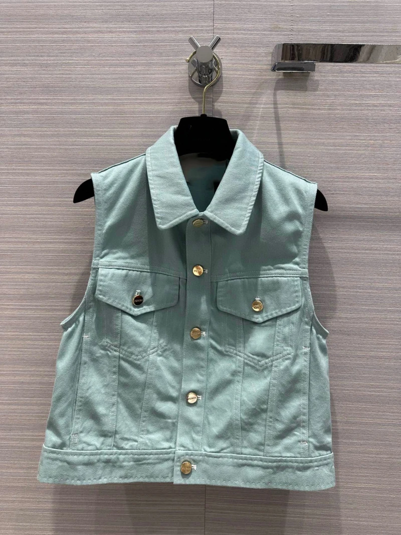 

Street style women's vest, fashionable and loose casual work bag, handsome and versatile denim vest jacket