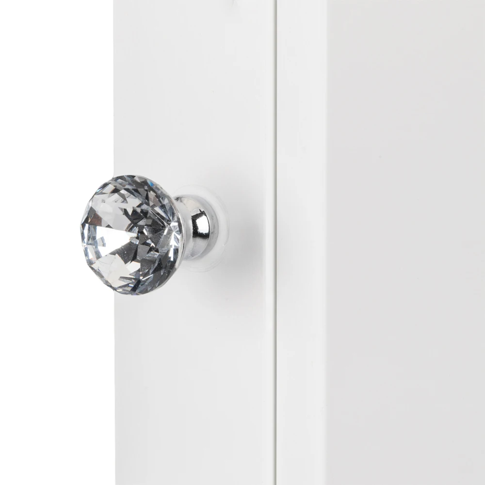 Double Door Mirror Indoor Bathroom Wall Mounted Cabinet Shelf White 3