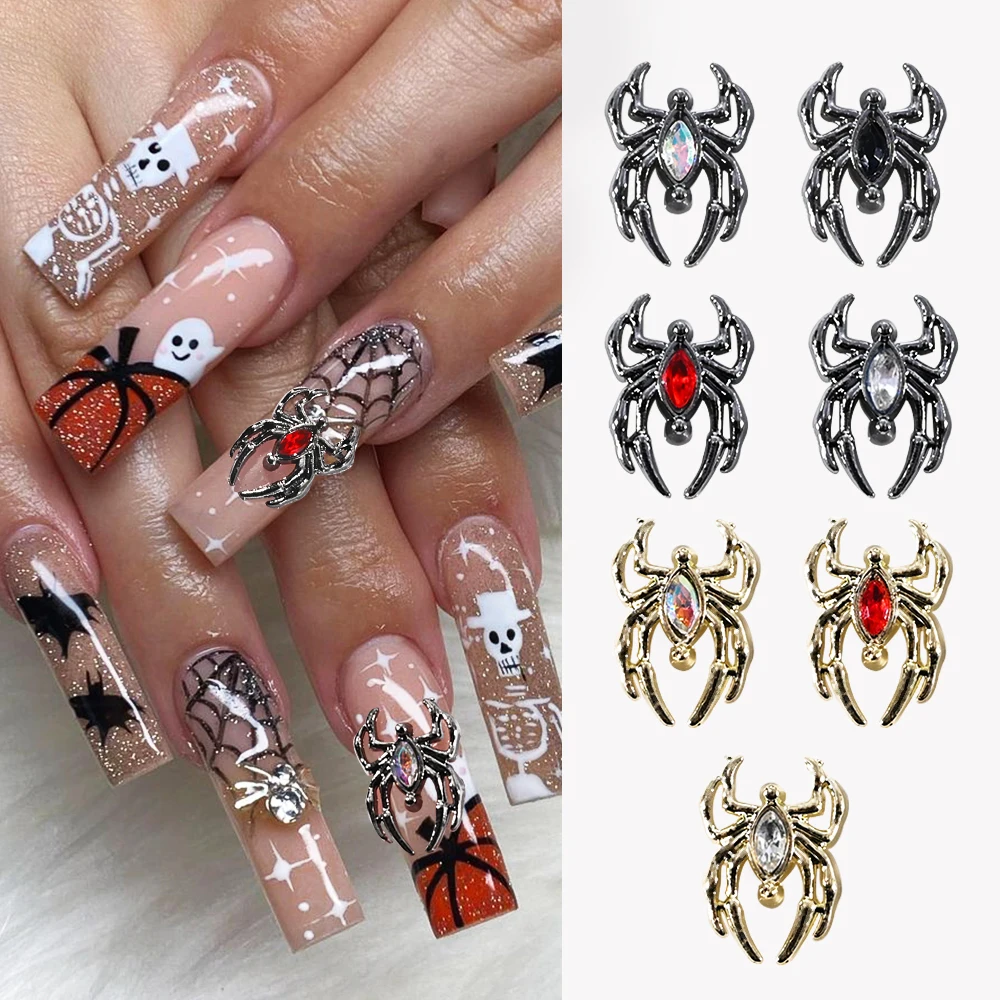 Black Friday 10PCS retro Dark Gothic style bats and pink heart-shaped metal  nails adorn nail art ornaments | SHEIN