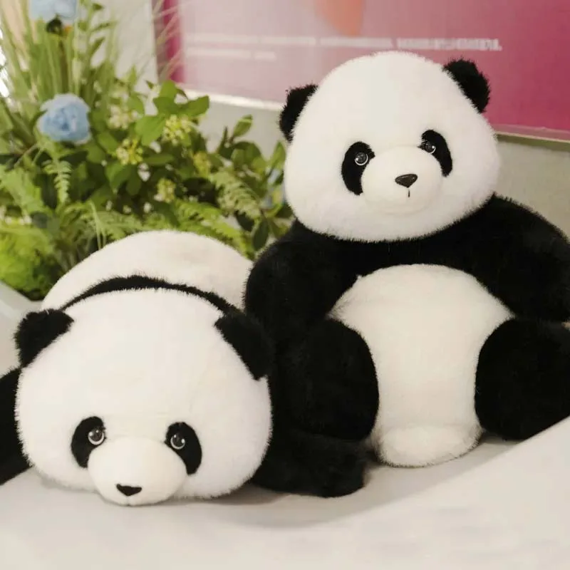 

Simulation 30/50cm Kawaii Lifelike Panda HuaHua Plush Toys Soft Stuffed Animal Fluffly Doll Lie Prone for Girls Gifts Home Decor