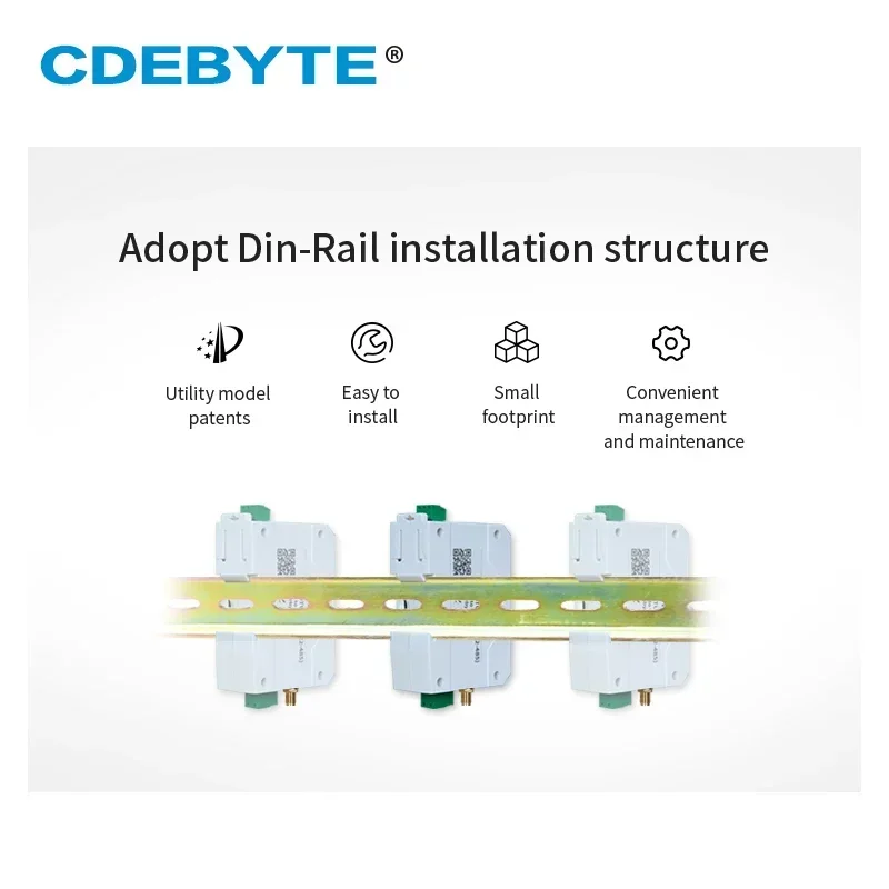 RS485 LoRa Module 433MHz Half Duplex Long Range 8km Modbus 30dBm Din-Rail High Performance Wireless Data Transmission Relay 2Pcs wireless module
