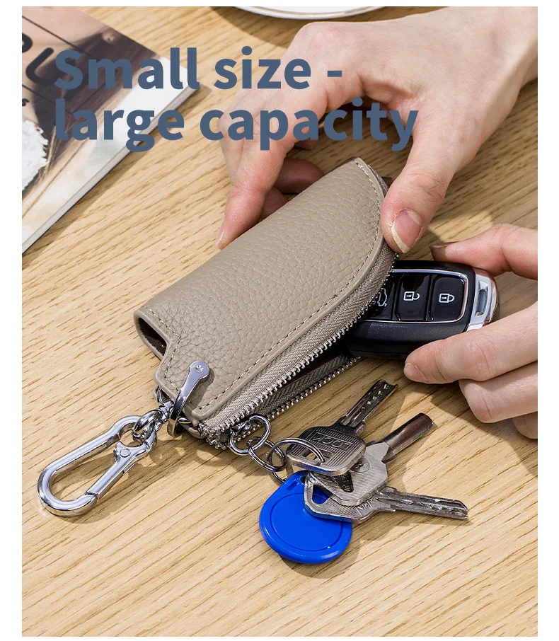 Men's Leather Key Wallet Waist Hanging Key Purse Peanut Housekeeper Covers  Zipper Pouch Keychain Women Organizer Car Key Holder