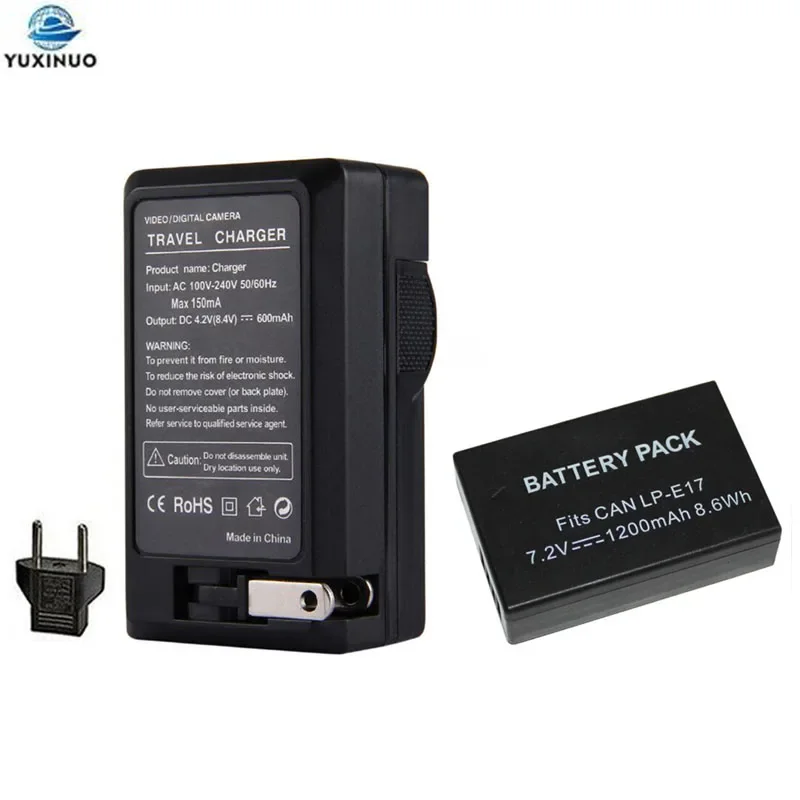 

1200mAh LP-E17 LPE17 Camera Battery + AC Charger For Canon EOS 200 200D 250D M3 M5 M6 750D 760D T6i T6s 800D 8000D 77D Kiss X8i