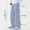 Light Blue Men's Jeans Spring Summer Youth Straight Loose Large Leg Wide Pants Long Trousers Casual Faion mid Waist Denim
