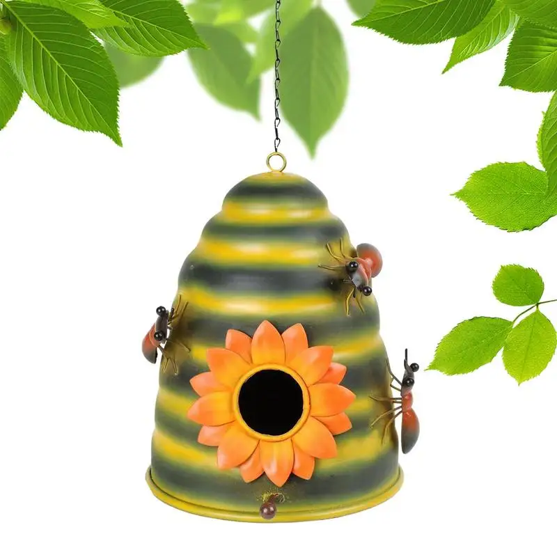 

Bird Feeder Hummingbird Nest Multifunctional Decorative Metal Bird Nest With Hook For Tree Yard Porch Outside And Garden