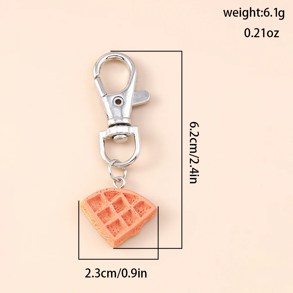 Niedliche Brot-Schlüsselanhänger, simulierter Lebensmittel-Anhänger, Schlüsselringe für Damen und Herren, Autoschlüsselhalter, Handtaschen-Schlüsselanhänger, DIY-Schmuckgeschenke – Detail 10