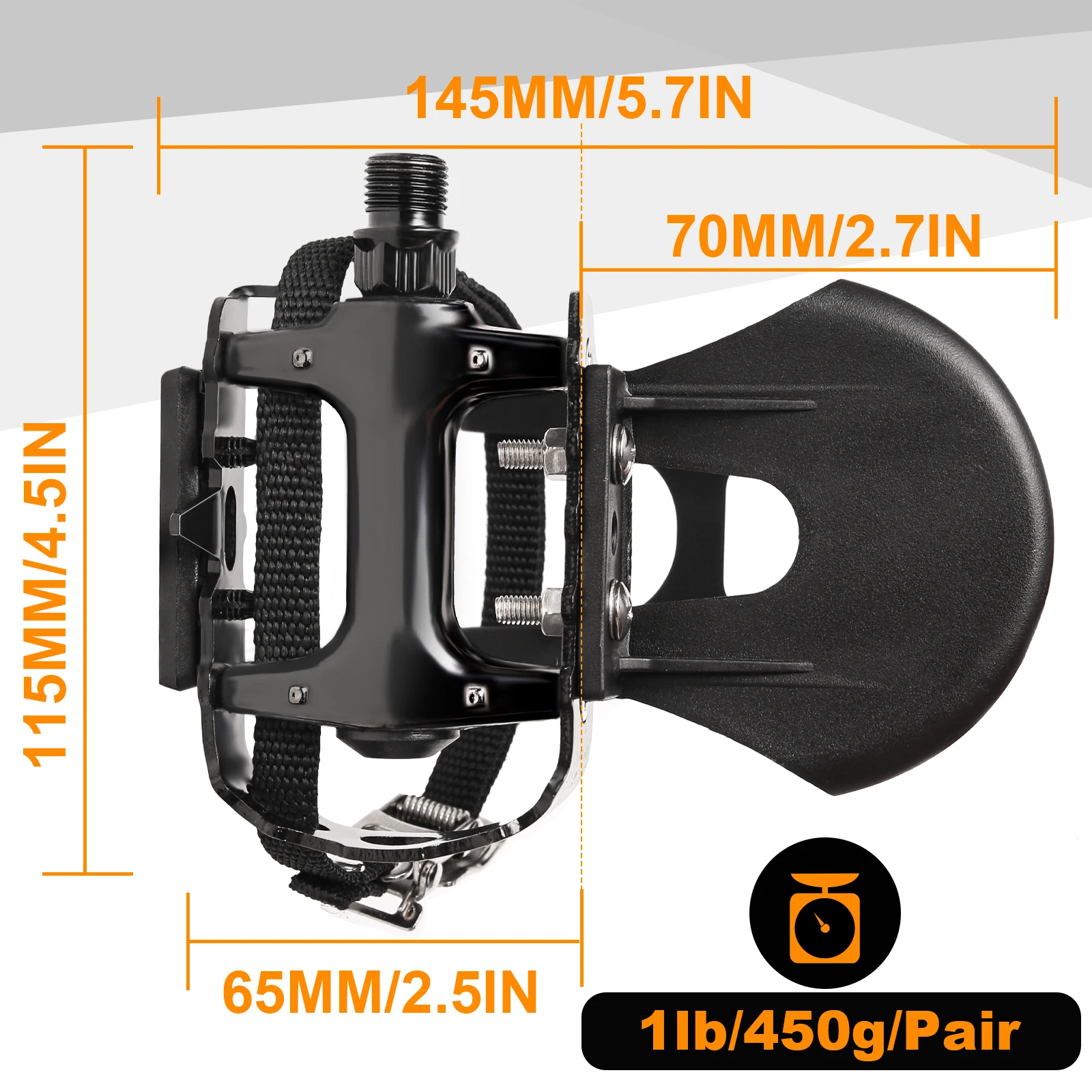 BUCKLOS Bicycle Spin Pedal DU Bearing Road Mountain Bike Top Clip