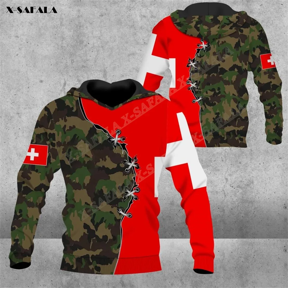 

Swiss Switzerland Army Camo Soldier Flag 3D Print Hoodie Men Shirt Pullover Sweatshirt Hooded Jersey Tracksuits Outwear Coat