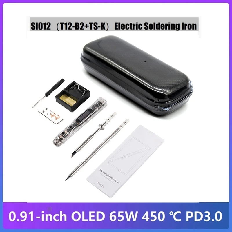 SIO12(T12 B2+TS K) OLED Electric Soldering Iron+Box Built In Buzzer