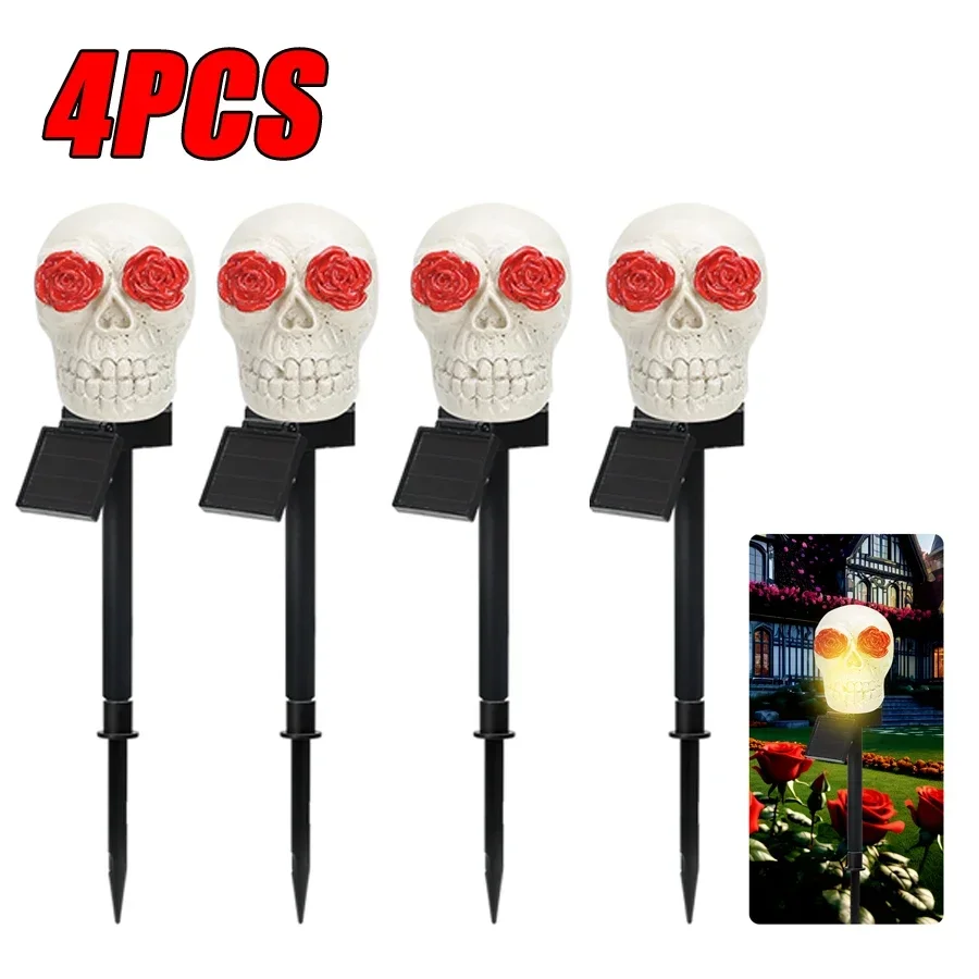 Solar resin Rose floor light Super bright scary Halloween ambiance light no-row line Outdoor Villa garden light Lawn light