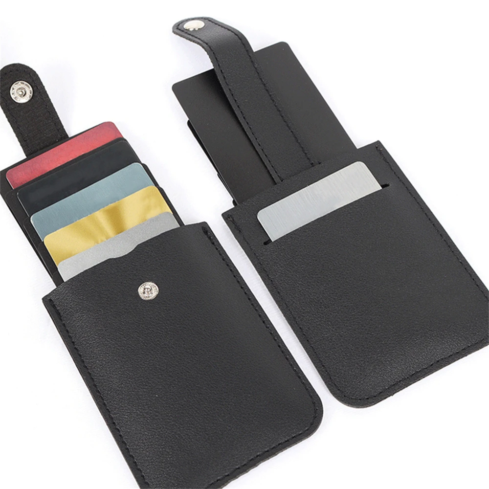 1개입 풀아웃 카드 패키지 일체형 은행 신용카드 PU 가죽 휴대용 얇은 카드 홀더 유니섹스 카드 홀더