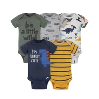 5Pcs/Lot Baby Summer Bodysuits Clothes Fashion Cotton Short Sleeves Newborn Baby Girl Boy Clothing Cute Jumpsuit Infant Outfits 4