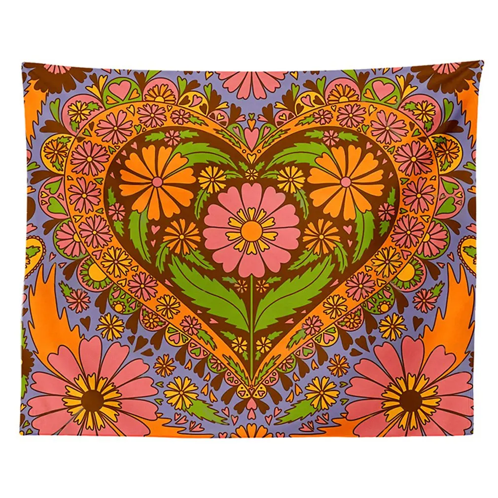 Vintage Flower Tapestries Hanging 80S Retro Wall Decor Tapestries