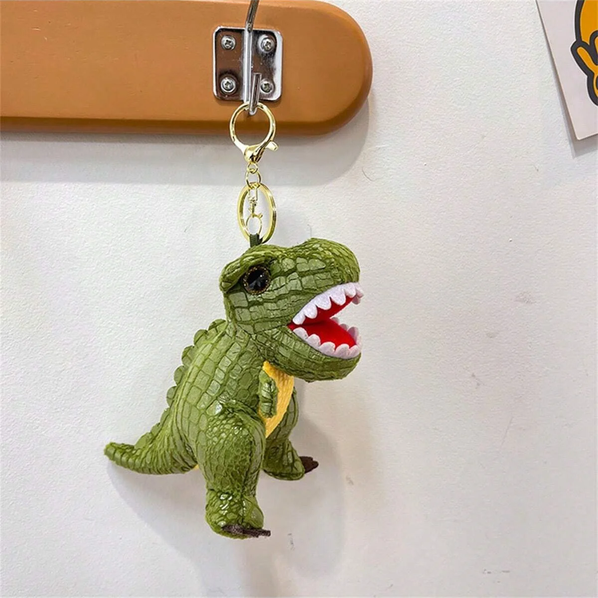 Dinosaur Plush Keychain Soft Stuffed Animal Key Ring, 14cm Cute Bag Accessory for Backpack