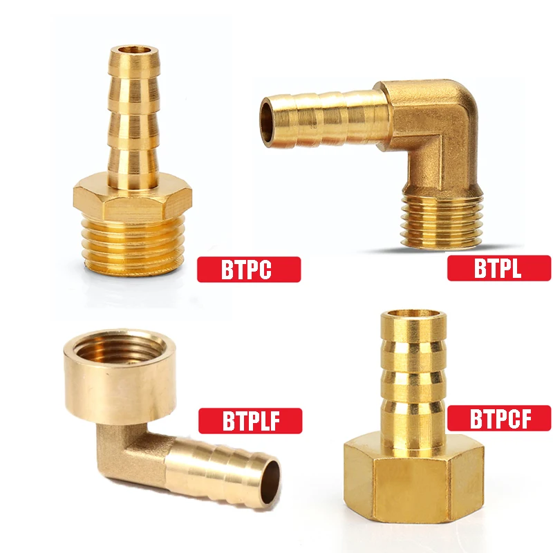Pagoda Connector 6 8 10 12 14mm Hose Barb Connector Tail Thread 1/8 1/4 3/8 1/2 BSP Thread Brass water pipe fitting