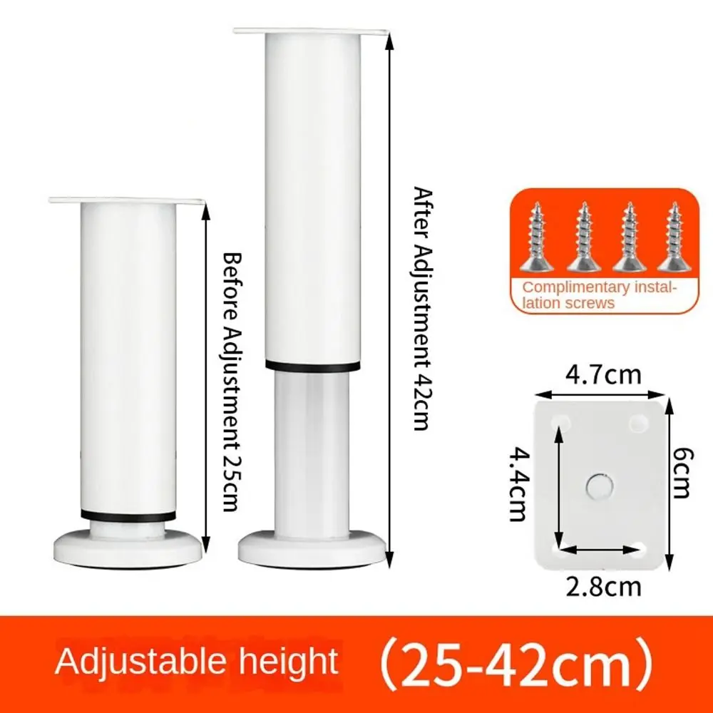 4 Piedini Regolabili Per Mobili In Alluminio, Altezza 12 Cm, Regolazione 0-8 Mm, Nero, Per Divano E Armadio