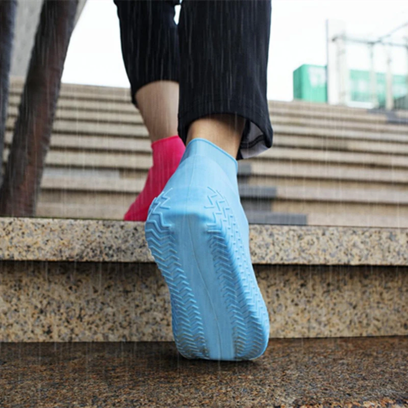 Unisex Silicone Shoe Covers Solid Color Rain Waterproof Reusable Stretchable Shoes Socks Protector