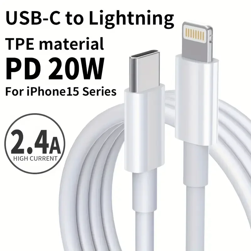 MFi Sertifikalı USB C - Yıldırım TPE Kablosu Hızlı Şarj 480 Mbps Yüksek Hızlı Aktarım Iphone 14 13 12 11 Pro için Uyumlu