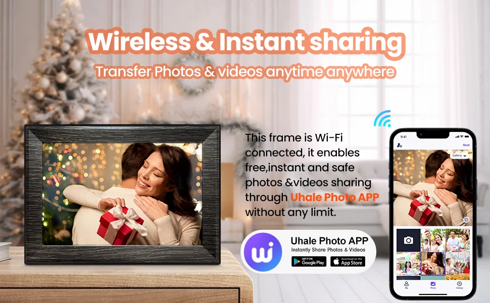 Description Picture 4 of item10.1 Inch WiFi Digital Picture Frame IPS 1280*800 Digital Photo Frame Digital Frames Full Function Touch Screen 32GB Gift