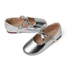Girls Ballet Shoes Solid Color Children's Leather Shoes Fashion Causal Versatile Kids Princess Party Wedding Flat Shoes Non-slip 1