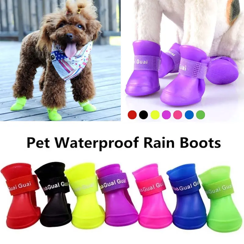 4PcSetSMLPetDogRainShoesAntiSlipWaterproofShoeRubberBootsDog.jpg