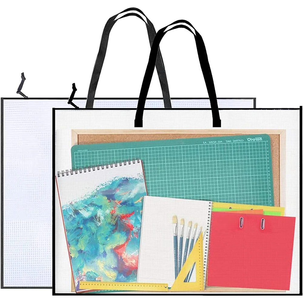 Transparente Kunst Portfolio Tasche Buch Skizze Stift Tasche große Poster Aufbewahrung tasche langlebige große Kapazität Portfolio Organizer Handtasche