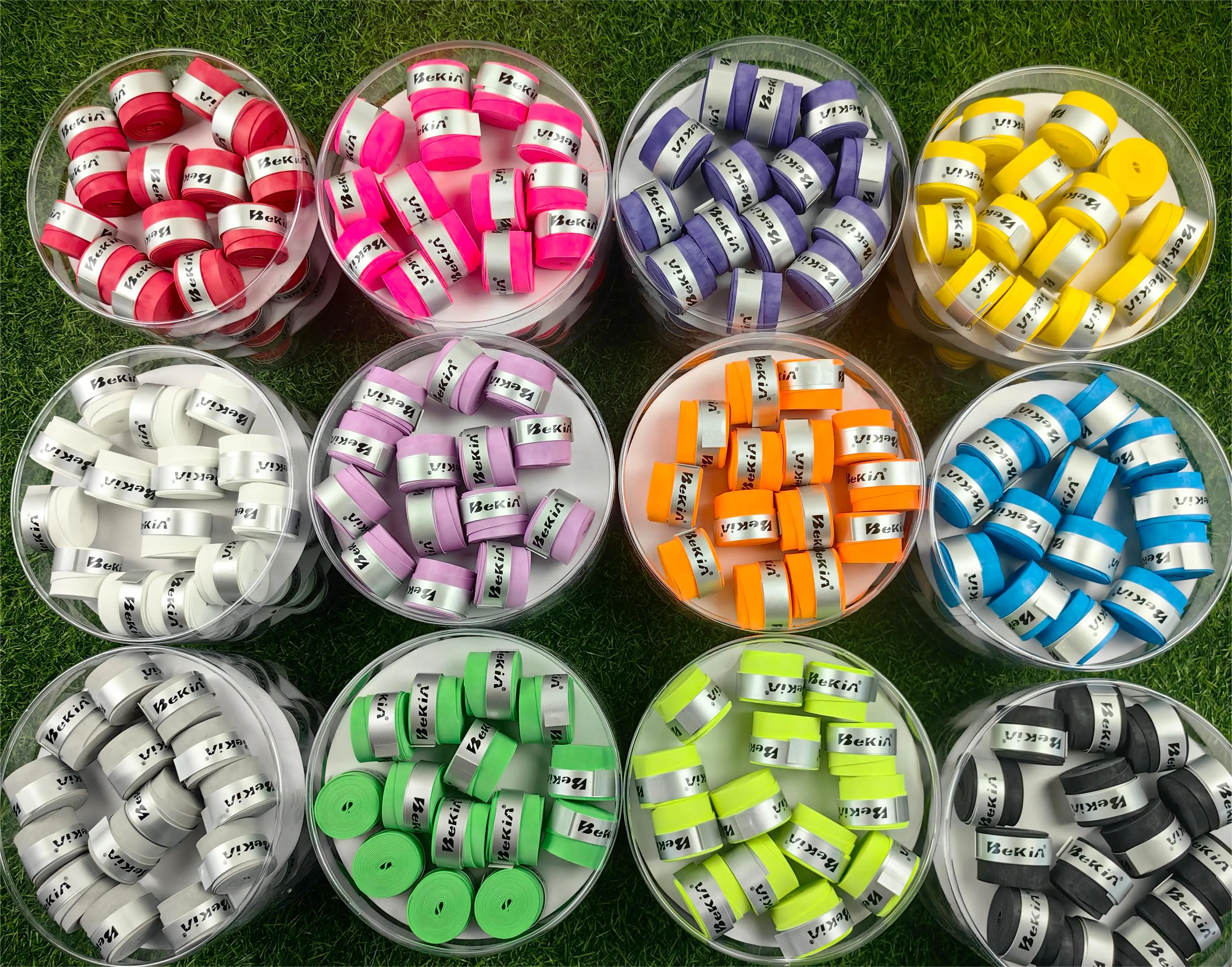 60pcs/Pack Dry Tennis Racket Grip Anti-skid Sweat Absorbed Wraps Taps Badminton Grips Racquet Vibration Overgrip Sweatband