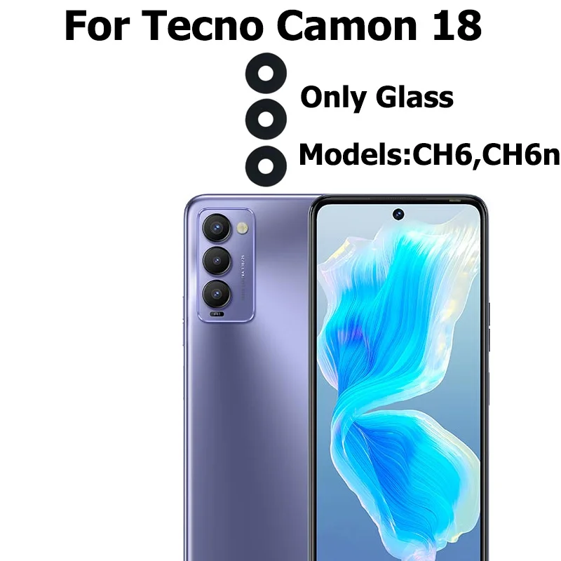 

10PCS Original For Tecno Camon 18 Back Rear Camera Lens Cover With Adhesive Sticker Protector Repair Parts