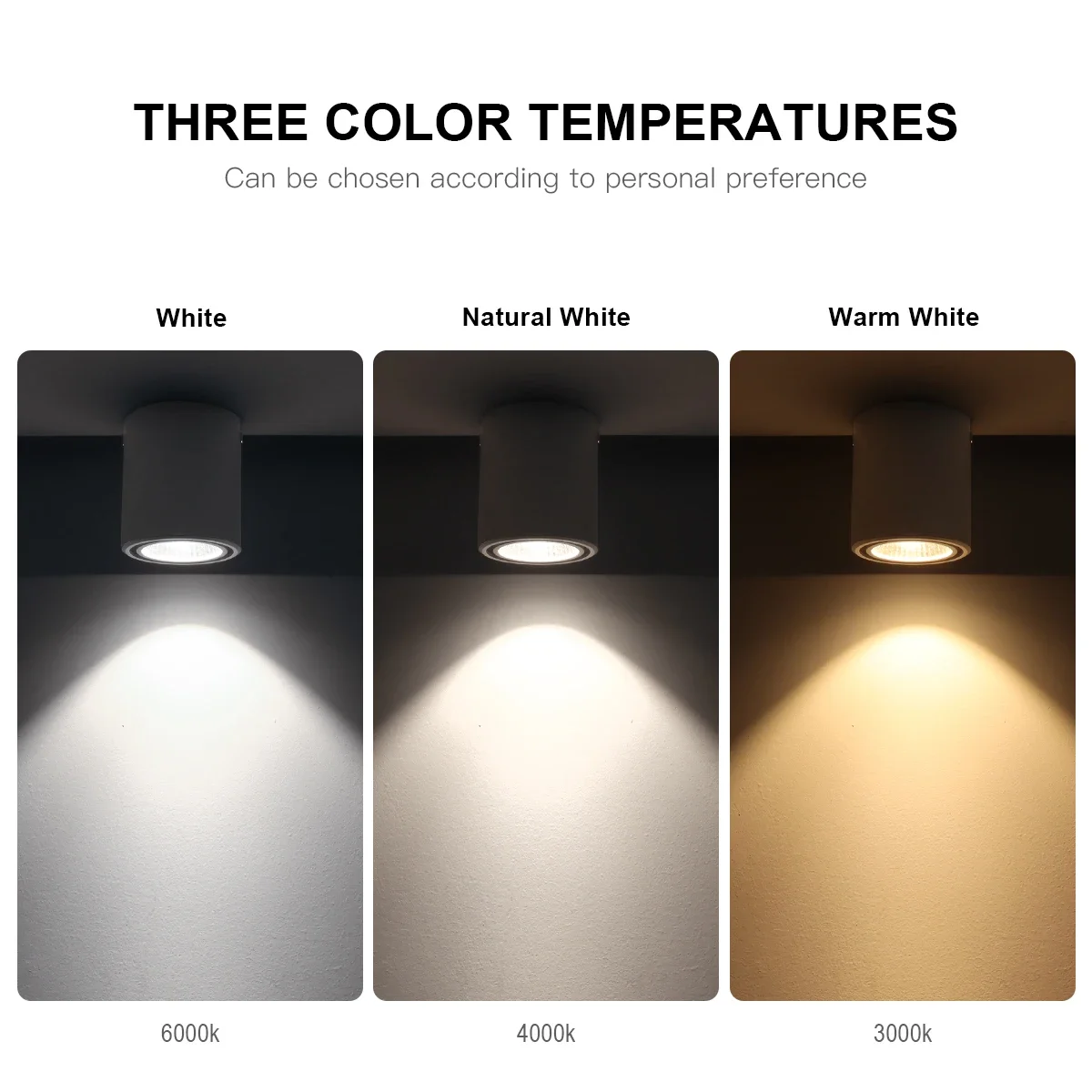 Surface-Mounted Spotlight 30-Degree Angle Adjustable COB LED Ceiling Light Lamp Aluminum Shell Downlight