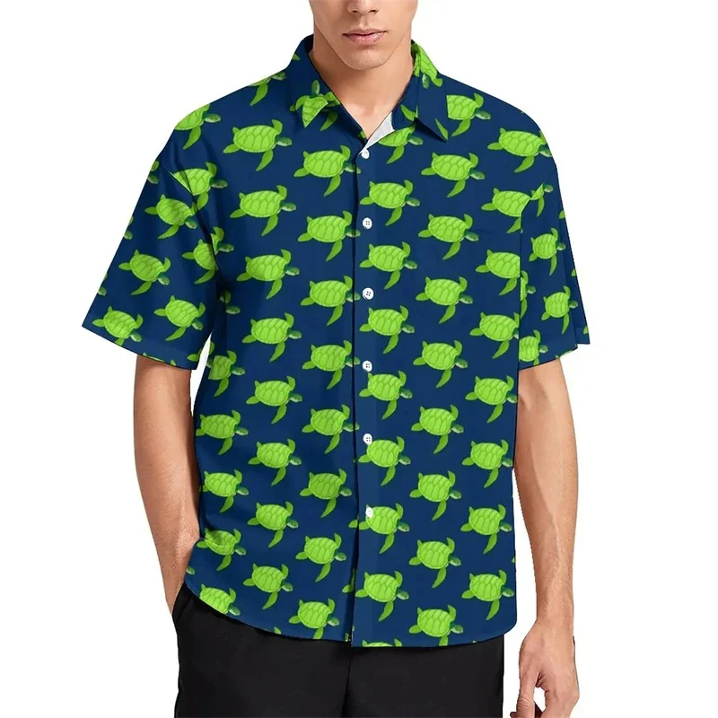 thumbnail image 1 of Blusas hawaianas con estampado 3D de tortugas marinas, camisas de playa con estampado 3D de estrellas de mar y animales para hombre, ropa de vacaciones, camisetas Y2k para hombre, 1 of 5