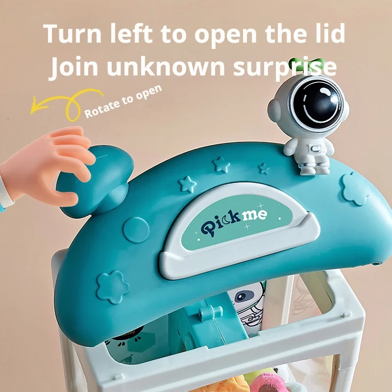 Children's mini doll machine, small household electric sound and light twisting egg clip doll machine, gift grabbing doll machin 3