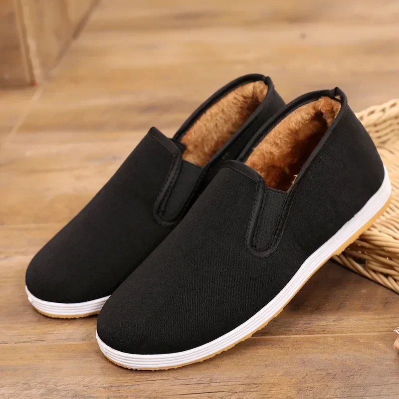 Wool Blended Kung Fu Shoes Winter Warm Cloth Shoes Men Women