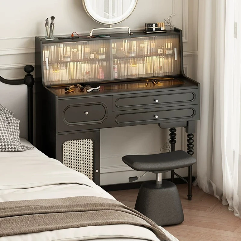 Sgabello da trucco sollevabile di lusso leggero per camera da letto, bianco e nero, sedia da toeletta premium, sgabello per vanità, ottoman per comò, mobili per la casa - immagine 3