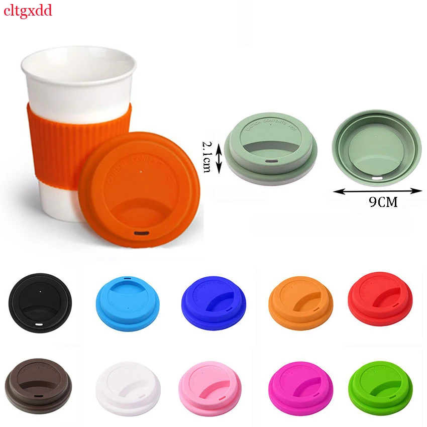 9CM Universal Reusable Silicone Cup Lids Fresh Cover Insulation Anti-Dust Cup Cover Coffee Mug Lids Sleeve cup lid cover