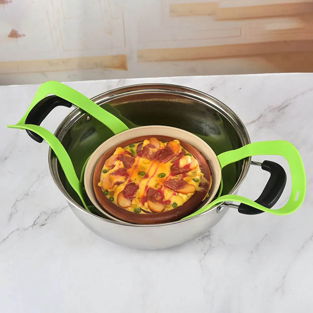 Kitchen Egg Steamer Drain Rack Heat Resistant Food Grade Silicone Food Sling Steamer Pressure Cooker Basket Bakeware steamer basket