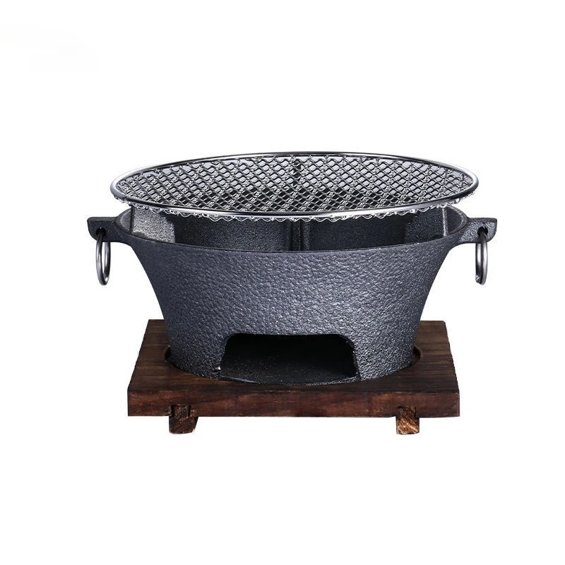 

Old-fashioned Cast Iron Fire Pits Indoor Brazier Rack Outdoor Heaters Camping Furnace Grill Stand Home Carbon Fired Tea Stove