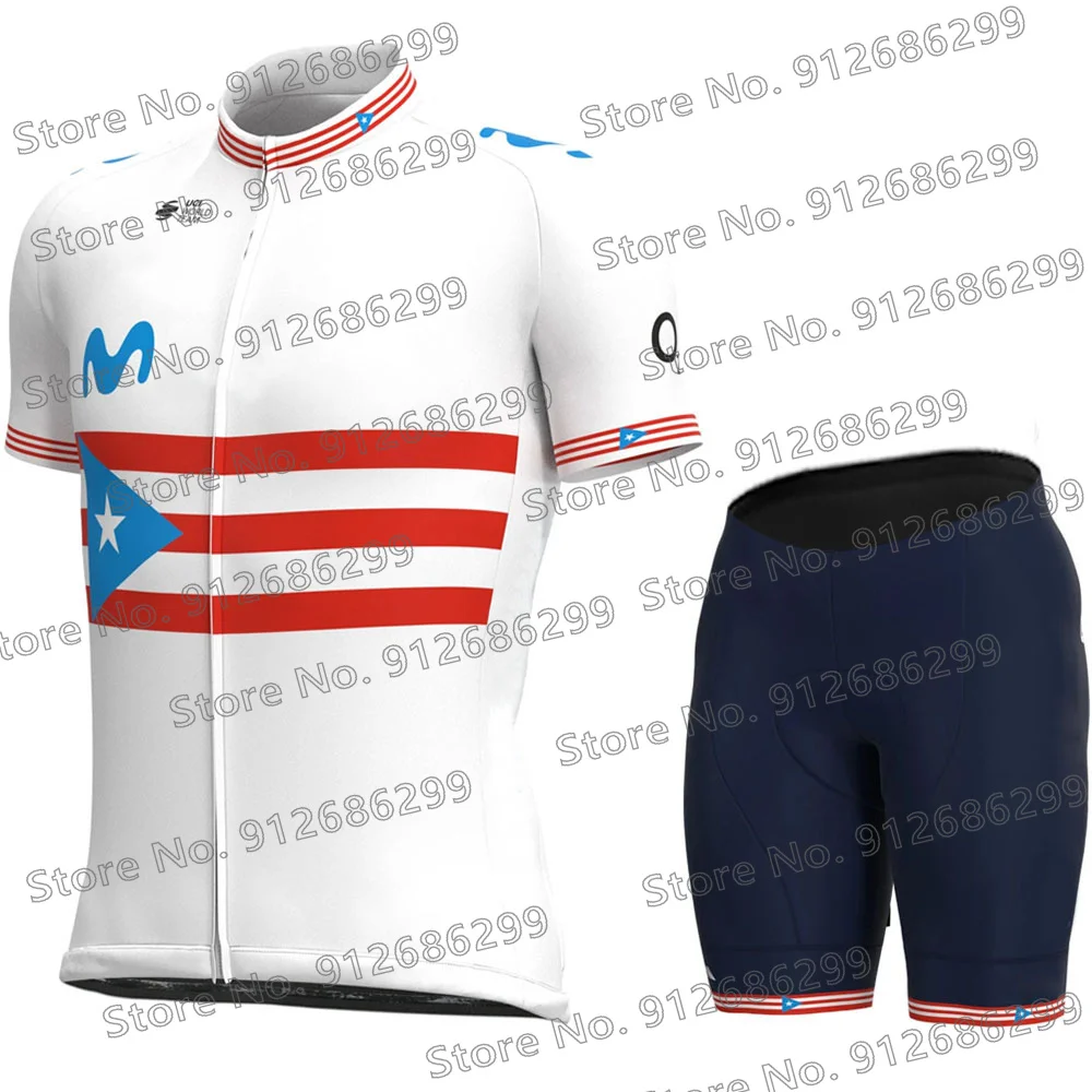 Cycling Jersey Set Puerto Rico 2022 Clothing Road Bike Bib Short Suit Bicycle Shirts MTB Uniform Maillot Culotte Ciclismo 4